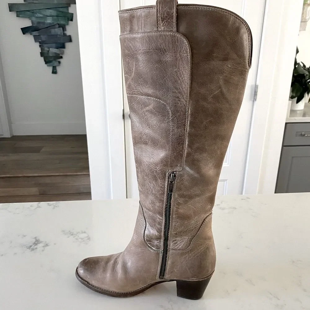 RARE Iconic FRYE Women's Jackie Tall Riding Boots in Slate size 8 - Picture 6 of 10